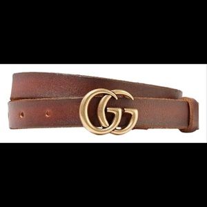 New Gucci Brown GG Logo Belt Size 110